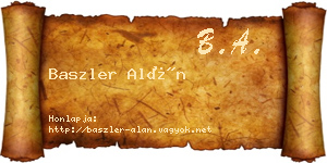 Baszler Alán névjegykártya